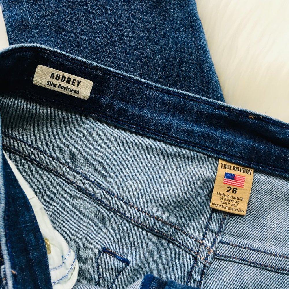 TRUE RELIGION Audrey Slim Boyfriend Jeans 26 x 29 - Picture 2 of 7